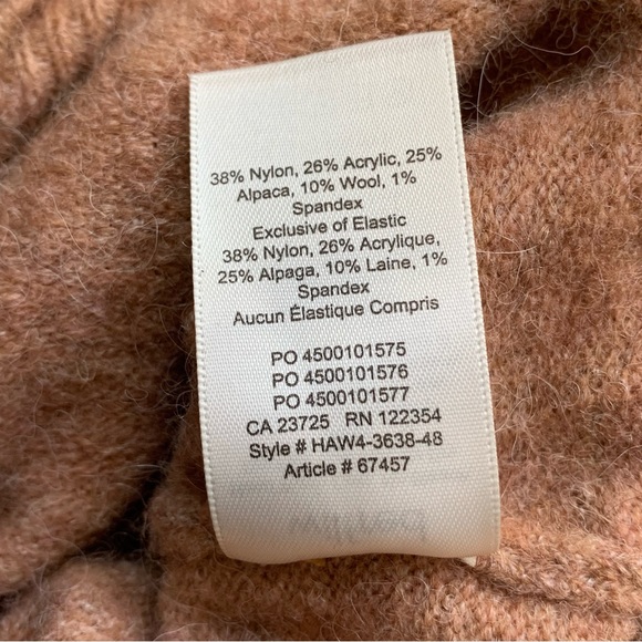 Aritzia Wilfred Lorin Turtleneck Knit Tie Front Sweater Clay Wool Alpaca Small - Picture 9 of 9